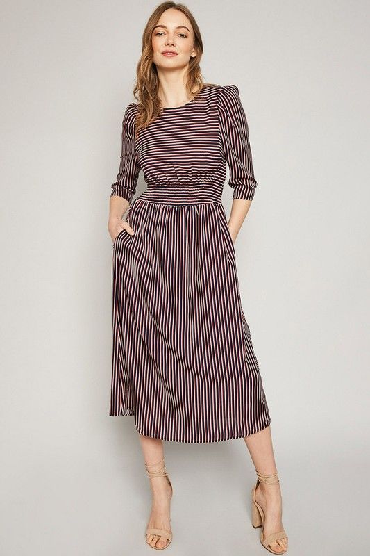 Vertical stripe dress