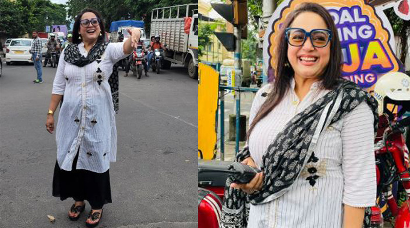 যাদবপুরের ট্রাফিক সামলালেন অপরাজিতা আঢ্য! নতুন অবতারে চমক অভিনেত্রীর