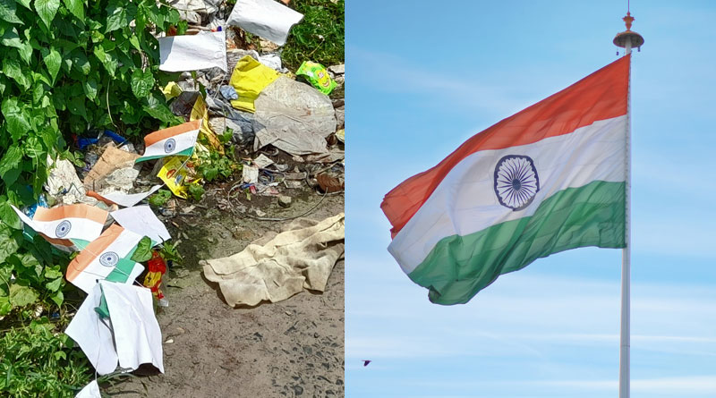 National Flags strewn on road, highlights apathy | Sangbad Pratidin