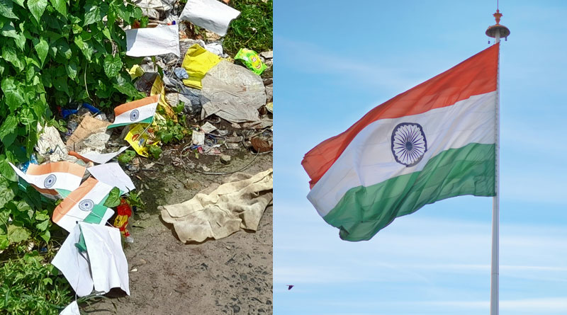 স্বাধীনতা দিবসের পর ফের ভূলুণ্ঠিত জাতীয় পতাকা, ভ্রূক্ষেপ নেই জনতার