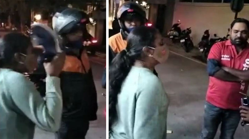 Shocking video of woman thrashing a Zomato delivery agent goes viral। Sangbad Pratidin