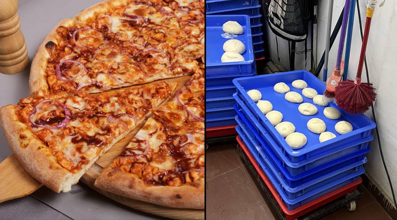 Picture of mops hanging above trays of pizza dough, Domino’s India responds | Sangbad Pratidin