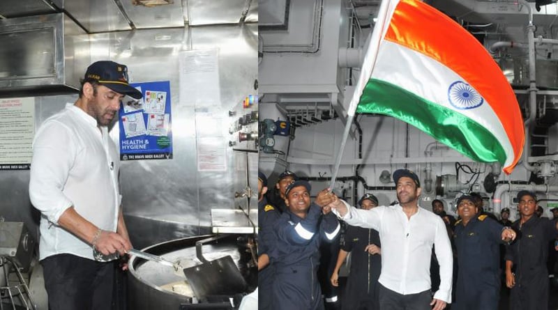 Salman Khan spends a day with the sailors on the State of the Art destroyer of the Indian Navy | Sangbad Pratidin
