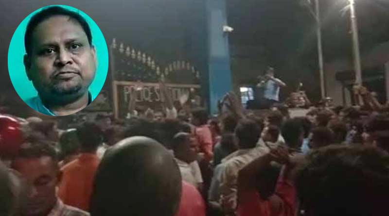 তৃণমূল বিধায়ক হুমায়ু্‌ন কবীরের নেতৃত্বে থানা ঘেরাও, রণক্ষেত্র মুর্শিদাবাদের ভরতপুর