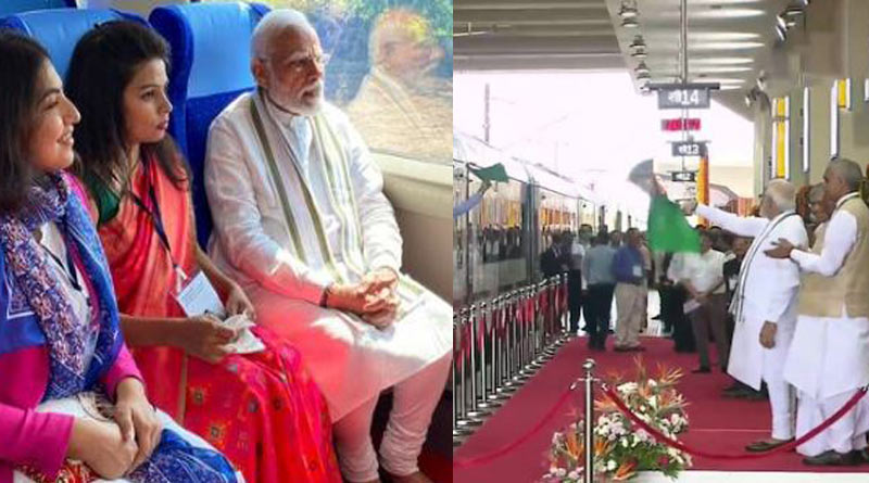 PM Modi flags off Vande Bharat Express in Gujarat। Sangbad Pratidin