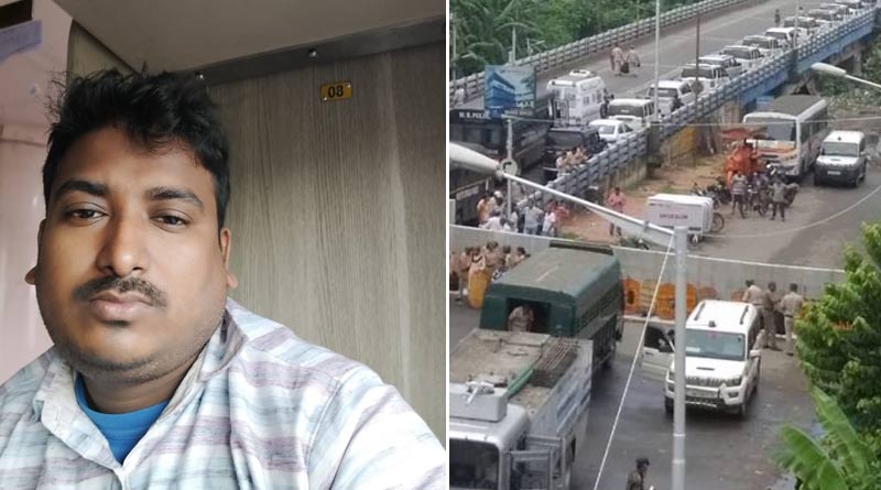 Ailing young man had to cross Vidyasagar Setu due to traffic jam caused by BJP's Nabanna rally | Sangbad Pratidin