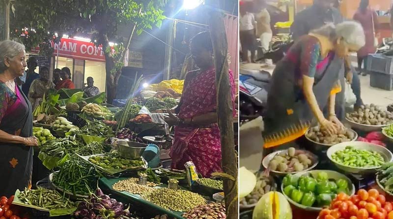 Nirmala Sitharaman visits market, buys vegetable to get idea of inflation | Sangbad Pratidin