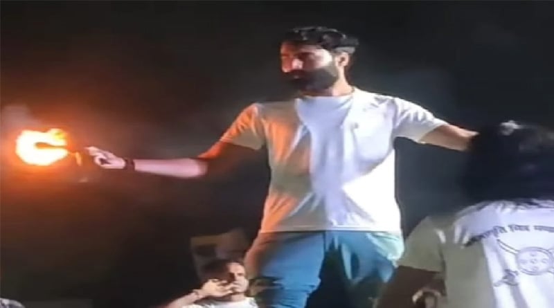 Beard Catches Fire when Man Attempts A Risky Fire Stunt | Sangbad Pratidin