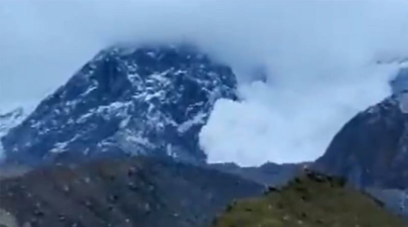A Massive avalanche in mountains near Kedarnath Temple| Sangbad Pratidin