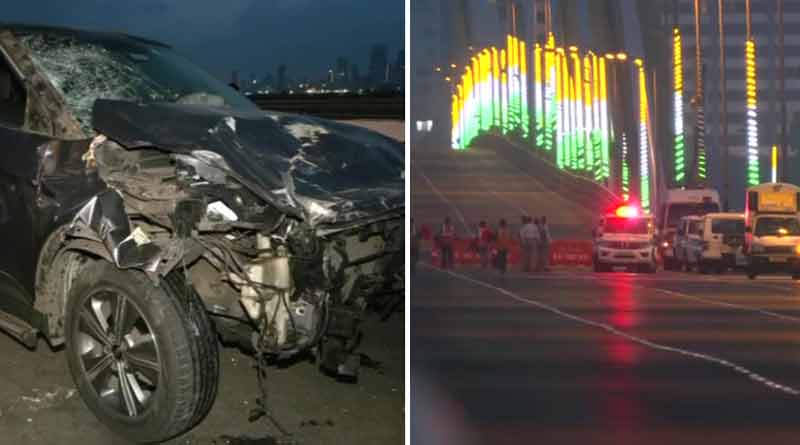 Five people were killed after a speeding car rammed into a crash site on the Bandra-Worli sea link in Mumbai । Sangbad Pratidin