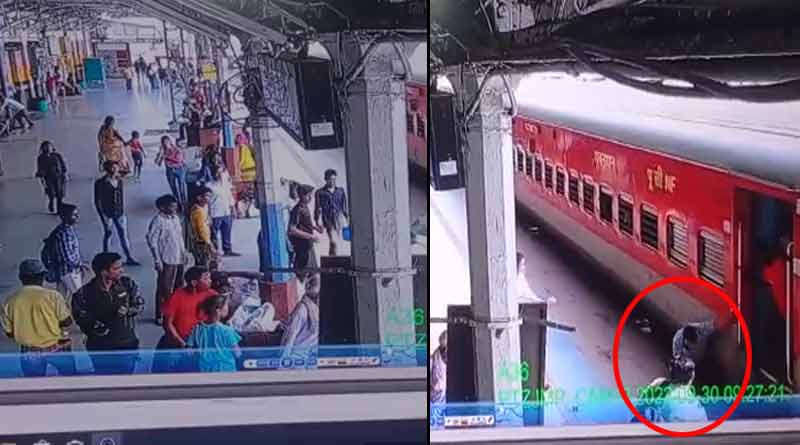Lady cops save woman from certain death under train wheels । Sangbad Pratidin