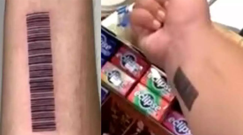 A Taiwan Man Uses Barcode Tattoo On His Forearm To Make Payments | Sangbad Pratidin
