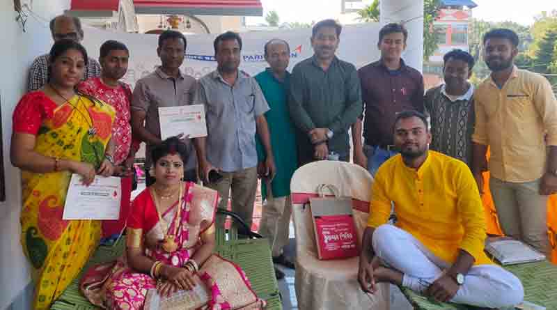 Newly married couple organized Blood Donation Camp on marriage day | Sangbad Pratidin