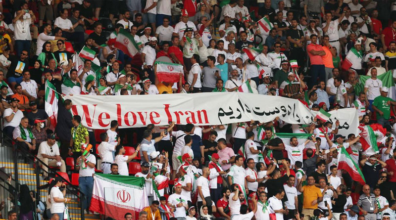 Iran regime supporters confront protesters at World Cup game | Sangbad Pratidin