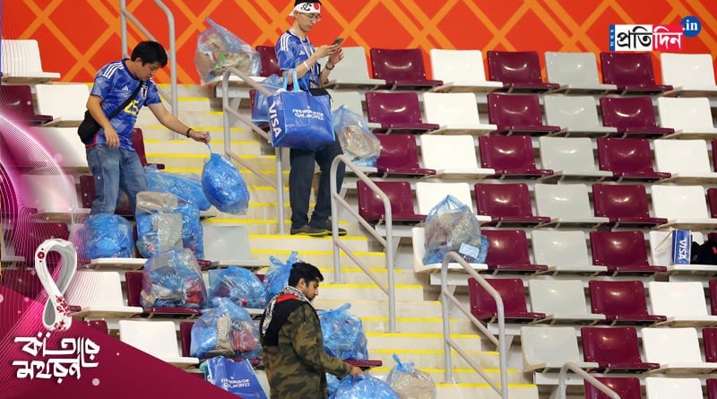 FIFA World Cup 2022: Japan fans win hearts for cleaning up stadium trash | Sangbad Pratidin