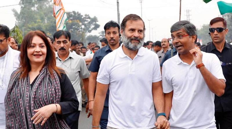 ‘ভারত জোড়ো’ যাত্রায় গ্ল্যামার যোগ, রাহুলের পাশে হাঁটলেন অভিনেত্রী পূজা ভাট