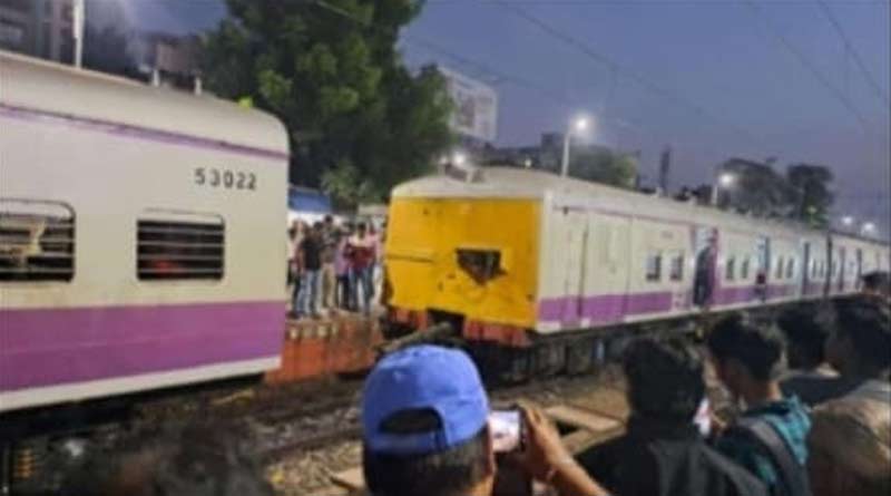 Train compartments derailed as soon as it left shyamnagar station | Sangbad Pratidin