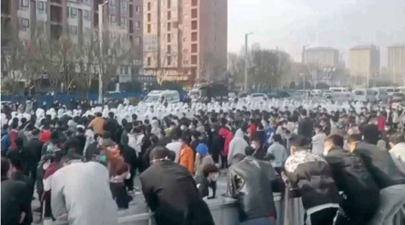 Violence at iPhone plant in China। Sangbad Pratidin