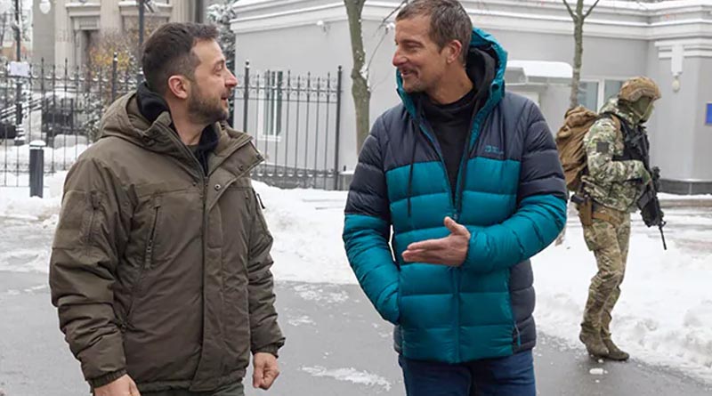 Bear Grylls in Ukraine, meets President Volodymyr Zelenskyy | Sangbad Pratiddin