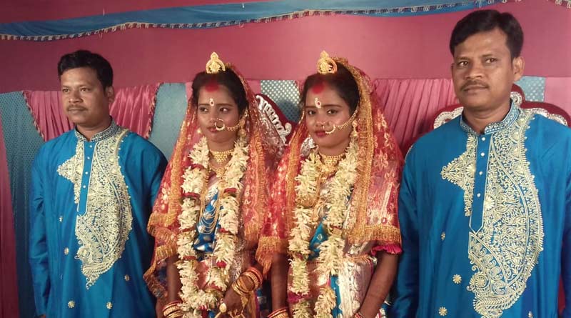 Twin sister gets married to twin brothers in Purba Bardhaman | Sangbad Pratidin