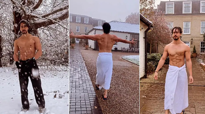 Tiger Shroff in towel walks bare body in minus 7 degree temperature | Sangbad Pratidin
