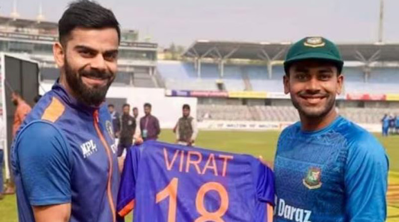 হারলেও দুরন্ত পারফরম্যান্স, বাংলাদেশের মেহেদি হাসানকে উপহার দিলেন কোহলি