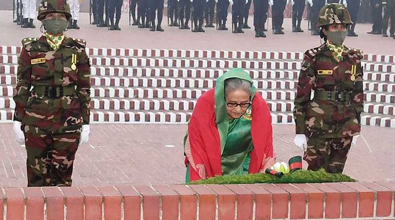 Bangladesh PM Hasina pays homage to martyrs on Vijay Diwas | Sangbad Pratidin