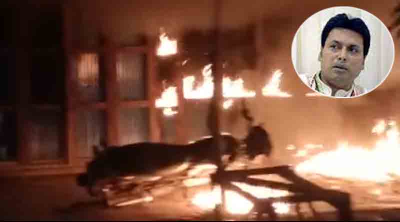 ত্রিপুরায় বিপ্লব দেবের বাড়িতে আগুন ধরাল ‘জেহাদি’রা, ভাঙচুর গাড়িও