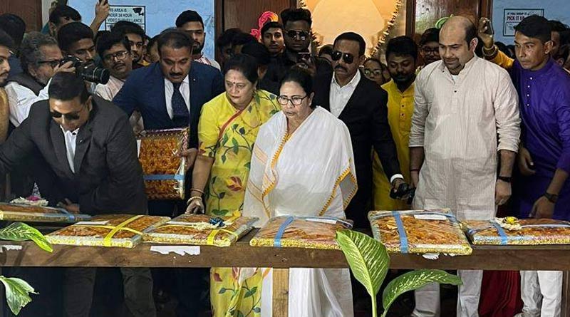 CM Mamata Banerjee is at Jogamaya Devi College on Saraswati Puja | Sangbad Pratidin