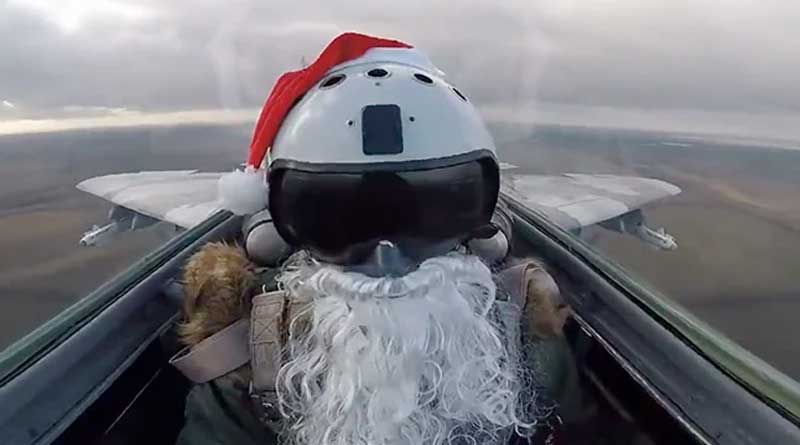 Watch: Ukrainian Fighter Pilot Dressed As Santa Fires Missiles At Russian Targets
