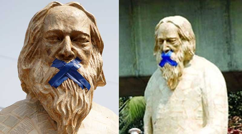 Statue of Rabindranath Tagore at Dhaka University stirs controversy | Sangbad Pratidin