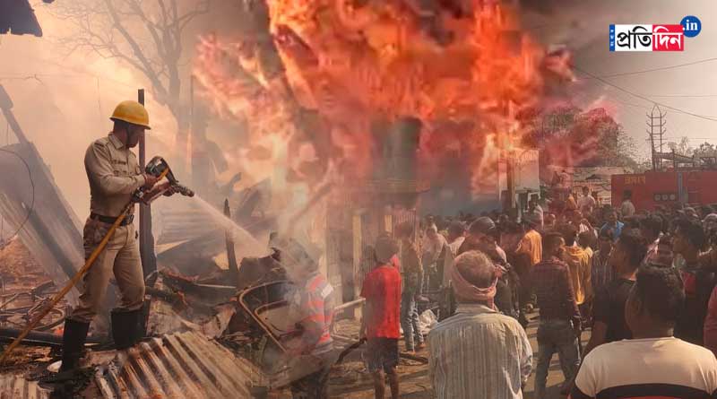 দুর্গাপুরের বসতিতে বিধ্বংসী আগুন, ভস্মীভূত ৭০ টি বাড়ি, আশ্রয়হীন বহু
