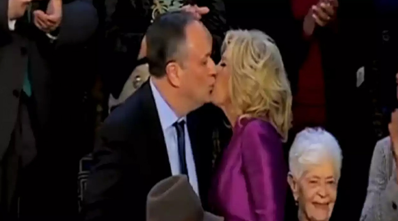 Joe Biden's wfie Jill kisses Kamala Harris' husband on the lips | Sangbad Pratidin