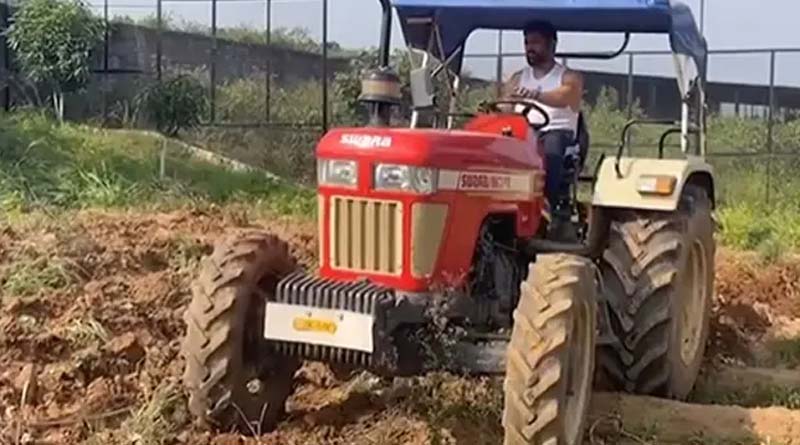 MS Dhoni can be seen driving a tractor to plough the field in new Instagram video