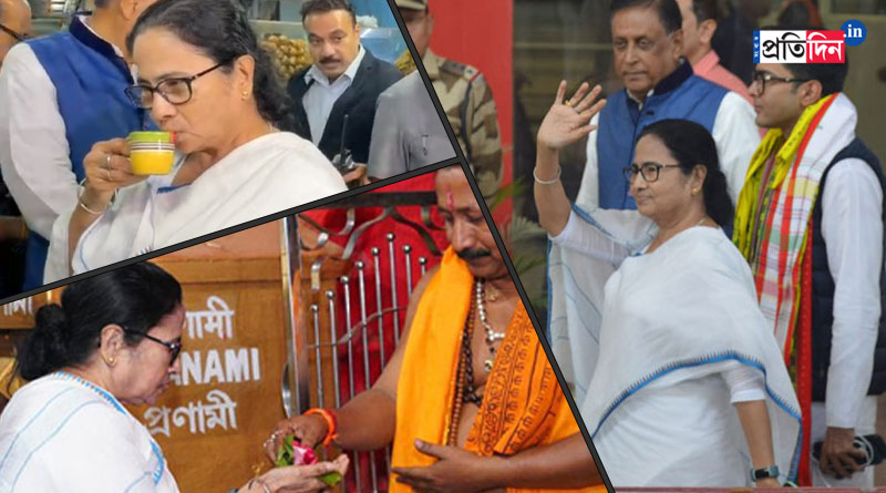 মন্দিরে পুজো দিয়ে ত্রিপুরা সফর শুরু মমতার, বানালেন সিঙারা, সাজলেন পানও