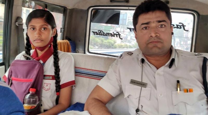 মাধ্যমিক পরীক্ষার্থীকে স্কুলে পৌঁছতে কলকাতায় গ্রিন করিডর, অভিনব উদ্যোগ পুলিশকর্মীর