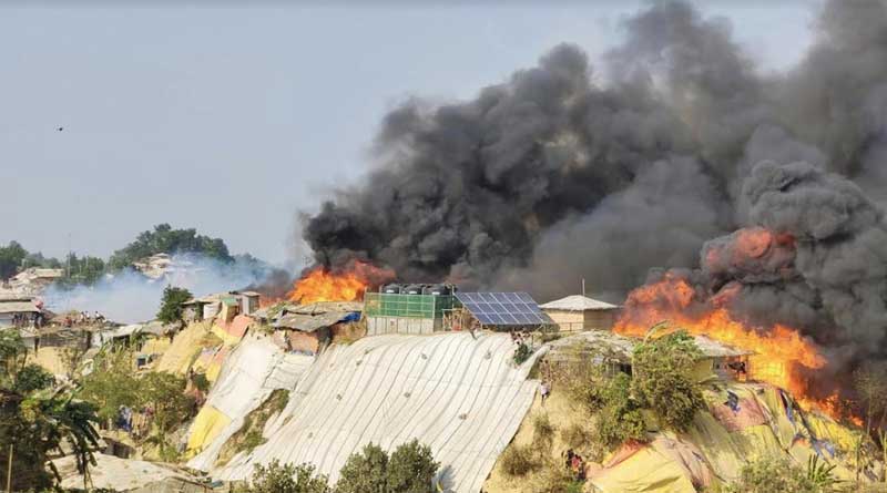 Fire at Bangladesh Rohingya camp | Sangbad Pratidin