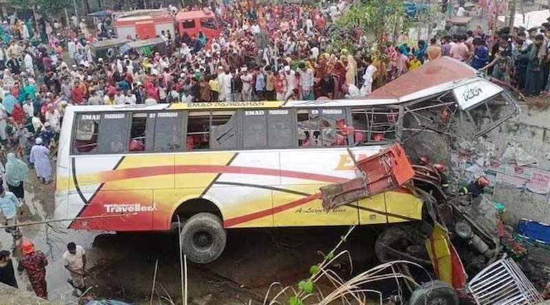 Bus falls into ditch in Bangladesh, 16 killed। Sangbad Pratidin