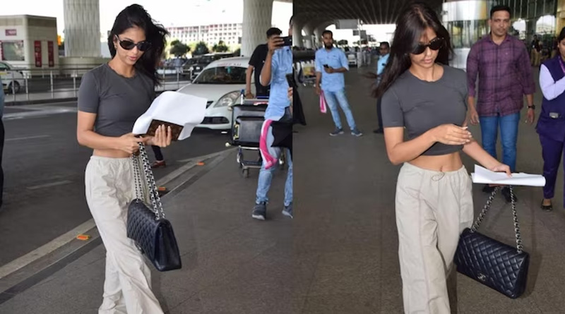 Shah Rukh Khan's daughter Suhana Khan was spotted at the Mumbai airport | Sangbad Pratidin