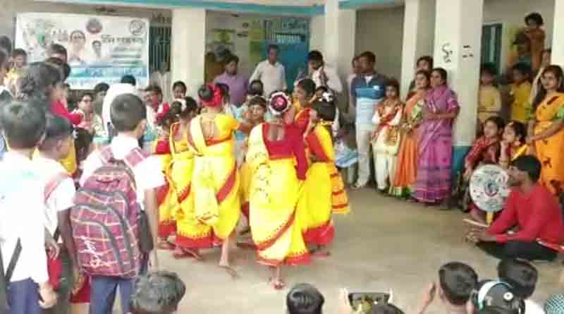 Students participate in Didir Suraksha Kabach programme in Kandi school during school time | Sangbad Pratidin
