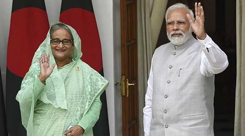 PM Narendra Modi and Bangladesh PM Sheikh Hasina jointly inaugurated India-Bangladesh friendship diesel pipeline । Sangbad Pratidin