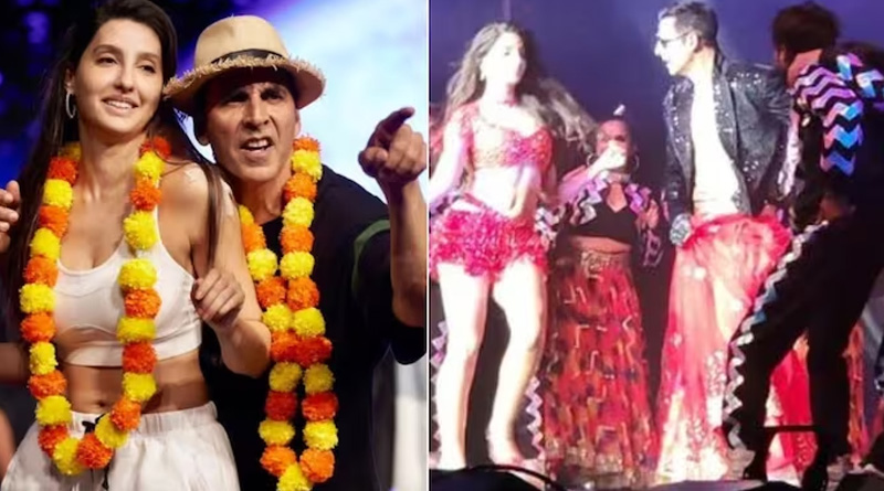 পরনে লাল ঘাগড়া, নাচের তালে নোরাকে চ্যালেঞ্জ অক্ষয় কুমারের! দেখুন ভিডিও