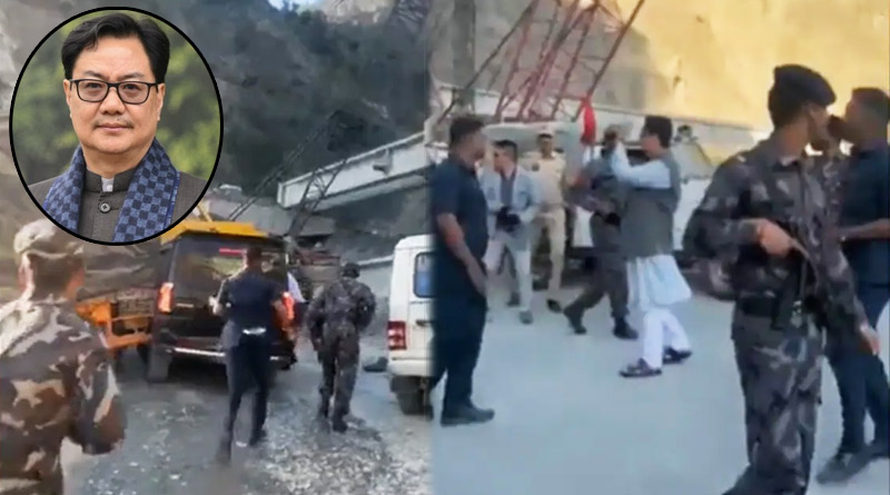 Law Minister Kiren Rijiju's Survives Car-Truck Collision in Jammu and Kashmir | Sangbad Pratidin