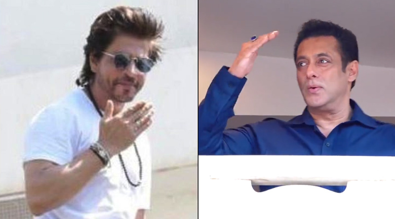 Shah Rukh Khan and Salman Khan waving from Mannat and Galaxy at Eid 2023 | Sangbad Pratidin