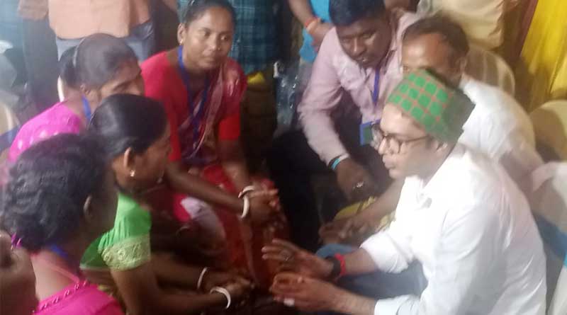 Abhishek Banerjee meets 3 women who punished for joining BJP in Balurghat  Sangbad Pratidin