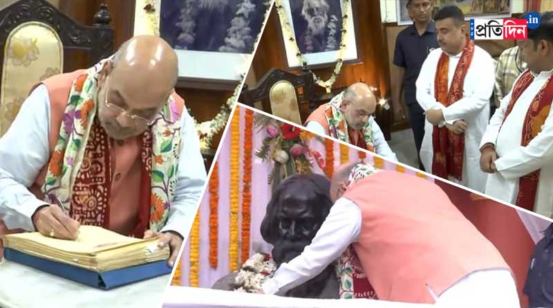 Amit Shah pays tribute to Rabindranath Tagore at Jorashako | Sangbad Pratidin