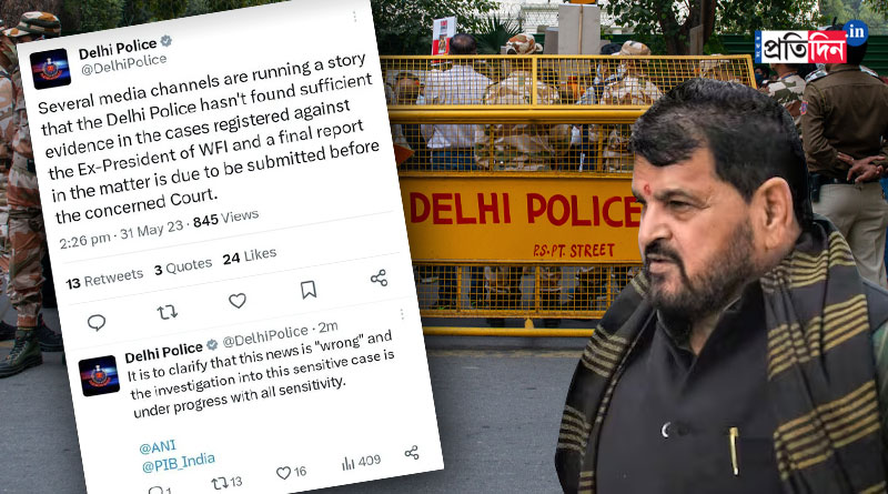 Delhi Police deletes tweet on Brij Bhushan Sharan Singh investigation, questions arise | Sangbad Pratidin