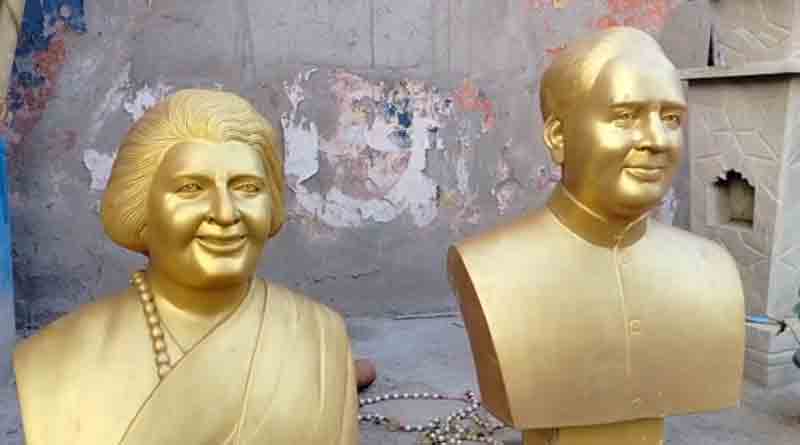 Rajiv and Indira Gandhi's statue allegedly demolished outside BJP office at Asansol | Sangbad Pratidin