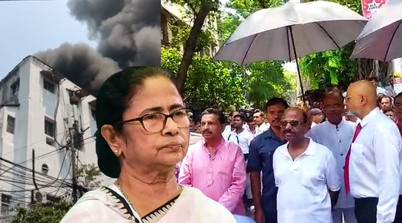 এখনও নেভেনি ডালহৌসির বহুতলের বিধ্বংসী আগুন, ঘটনাস্থলে মমতা, সাক্ষাৎ রাজ্যপালের সঙ্গেও