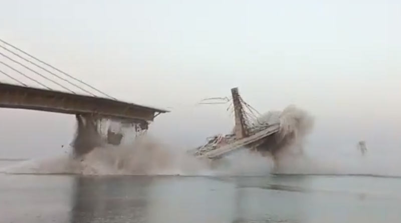 Bridge collapsed and fell into the river in Bhagalpur, Bihar, video goes viral | Sangbad Pratidin